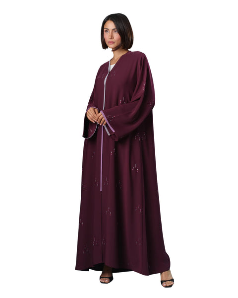 Hanayen Dubai Abaya with Scattered Crystal Elements best abaya online in dubai