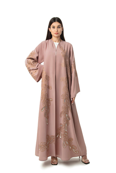 Hanayen Dusty Rose Abaya With Ary Design