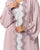 Hanayen Dusty Rose Open Abaya With Detailed Floral Guipure Lace Trim best abaya online in dubai