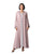 Hanayen Dusty Rose Open Abaya With Detailed Floral Guipure Lace Trim best abaya online in dubai