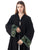 Hanayen Elegant Black Abaya with Green Embroidered Cuffs