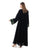 Hanayen Elegant Black Abaya with Green Embroidered Cuffs