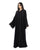 Hanayen Elegant Black Abaya with Handcrafted Crystalized Sleeve Cuffs