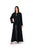 Hanayen Elegant Black Abaya with Sheer Crystal-Lined Mesh Panels best abaya online in dubai