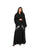 Hanayen Elegant Black Lace Inlay Abaya with Scalloped Embroidery best abaya online in dubai