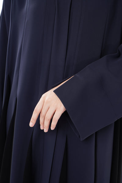 Modern Bell Sleeve flowers around knee party Abaya Navy Blue