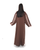 Hanayen Elegant Brown Abaya with Lace Embellished Sleeves and Hem best abaya online in dubai