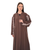 Hanayen Elegant Brown Abaya with Lace Embellished Sleeves and Hem best abaya online in dubai