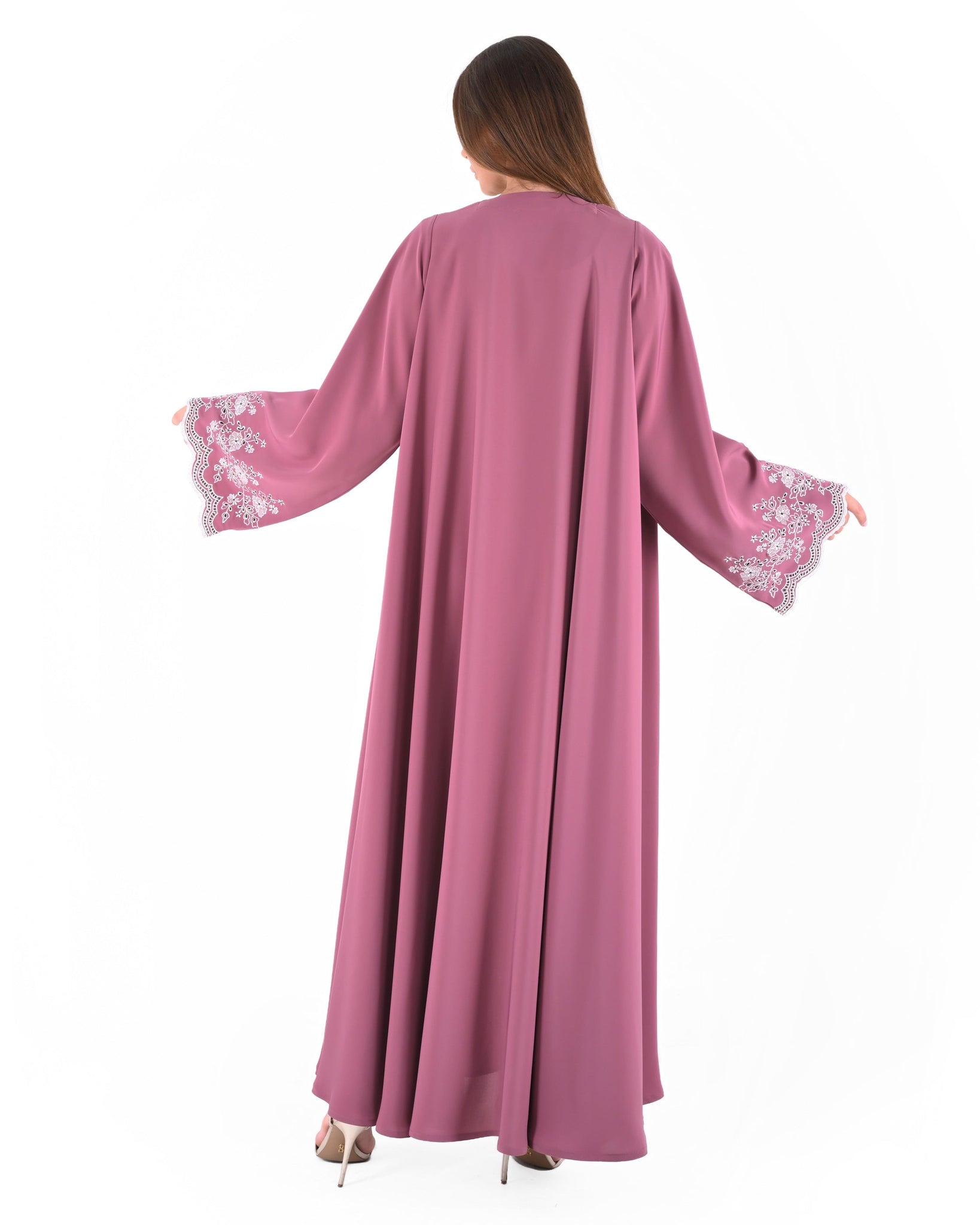 Hanayen Elegant Color Lace Embroidered Abaya with Matching Hijab