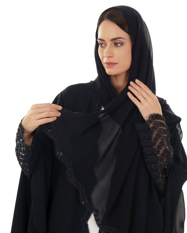 Embellished Lace Luxury Abaya