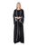 Hanayen Emirati Stylish Black Abaya With White Contrast Stitching best abaya online in dubai