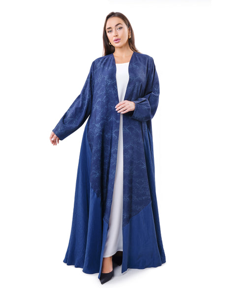 Hanayen Exclusive Printed Blue Abaya