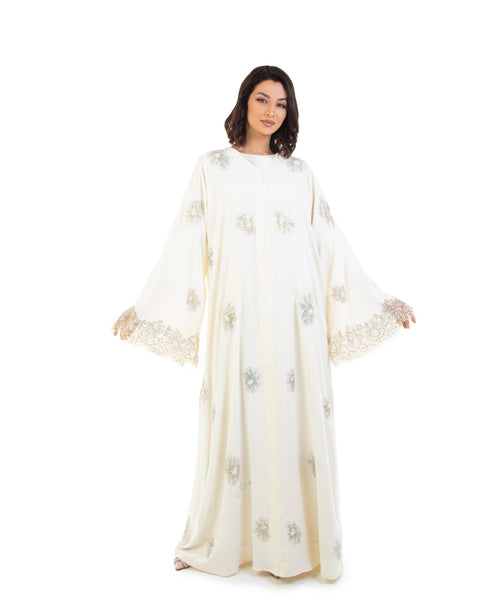 Hanayen Exquisite Crystalized Color Design Abaya