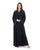 Hanayen Floral Design Abaya Black With Crystals