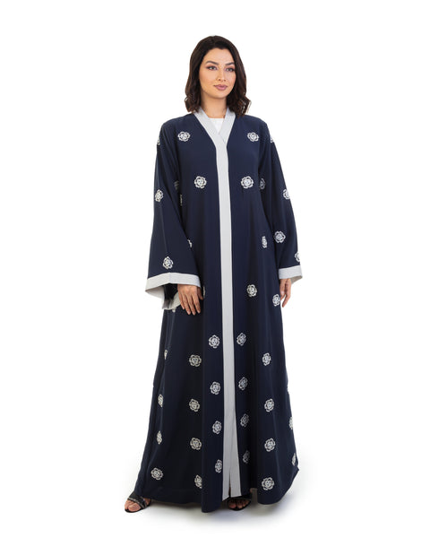 Hanayen Floral Motif Abaya With Crystals