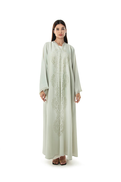 Hanayen Front Placement Crystal Abaya