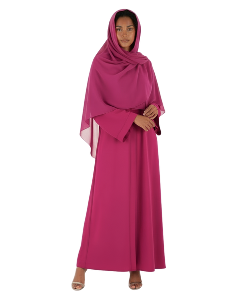 Hanayen Fuchsia Plain Abaya best abaya online in dubai