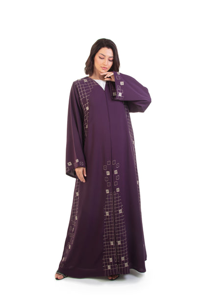 Hanayen Geometric Design Stylish Color Abaya