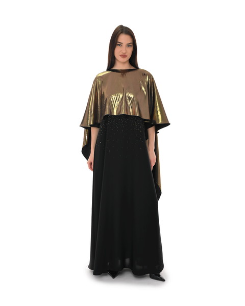 Hanayen Golden Cape Abaya Dubai best abaya online in dubai