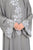 Hanayen Gray Abaya with White Floral Lace Trim best abaya online in dubai