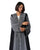 Hanayen Grey and Black Abaya with Crystal Floral Embellishments best abaya online in dubai