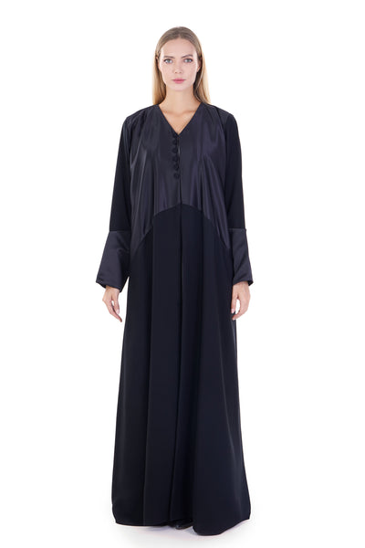 Hanayen Half Satin Abaya Design