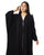 Hanayen Black Abaya with Pleated Sleeve Detail
