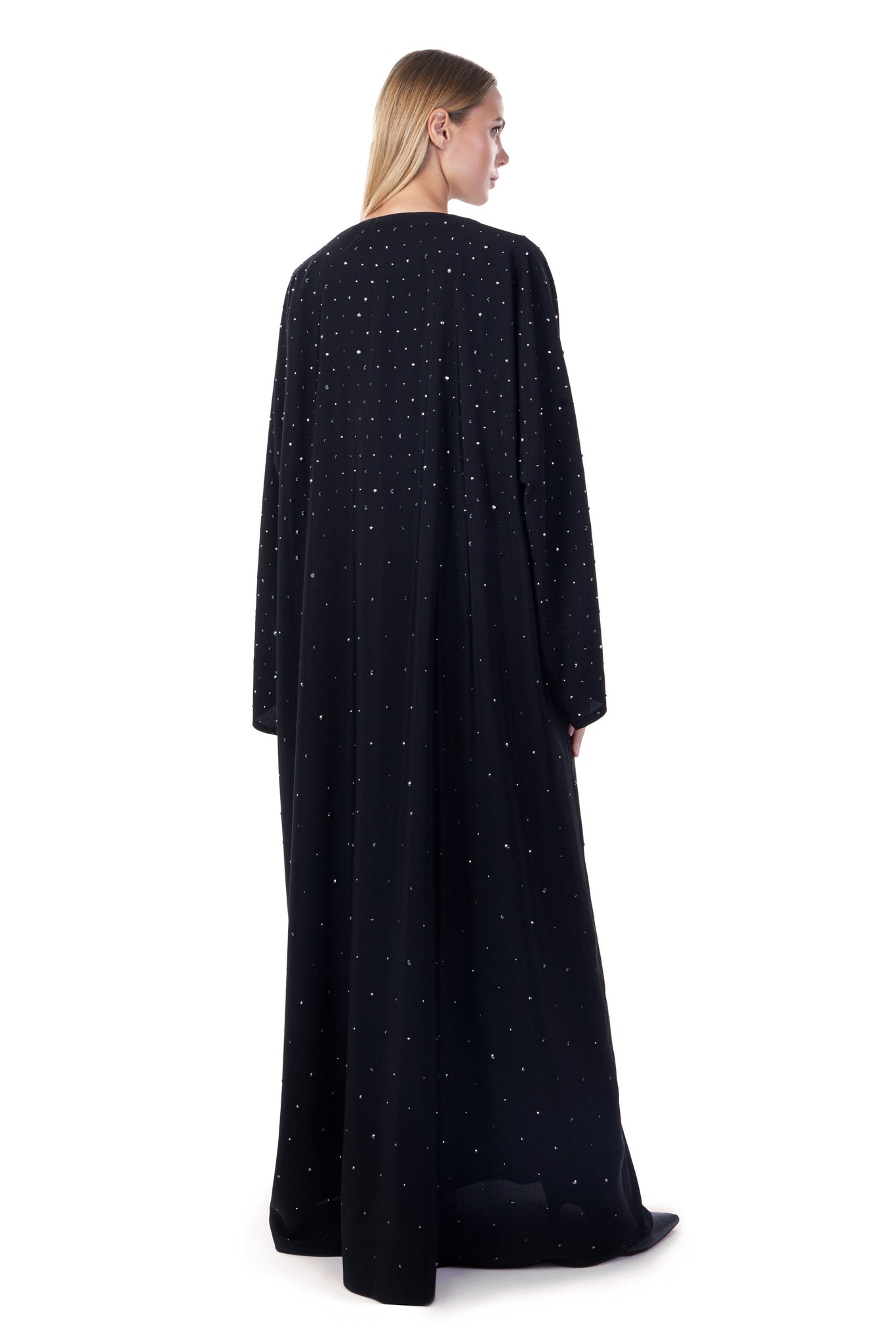 Hanayen Black Assorted Crystalized Abaya