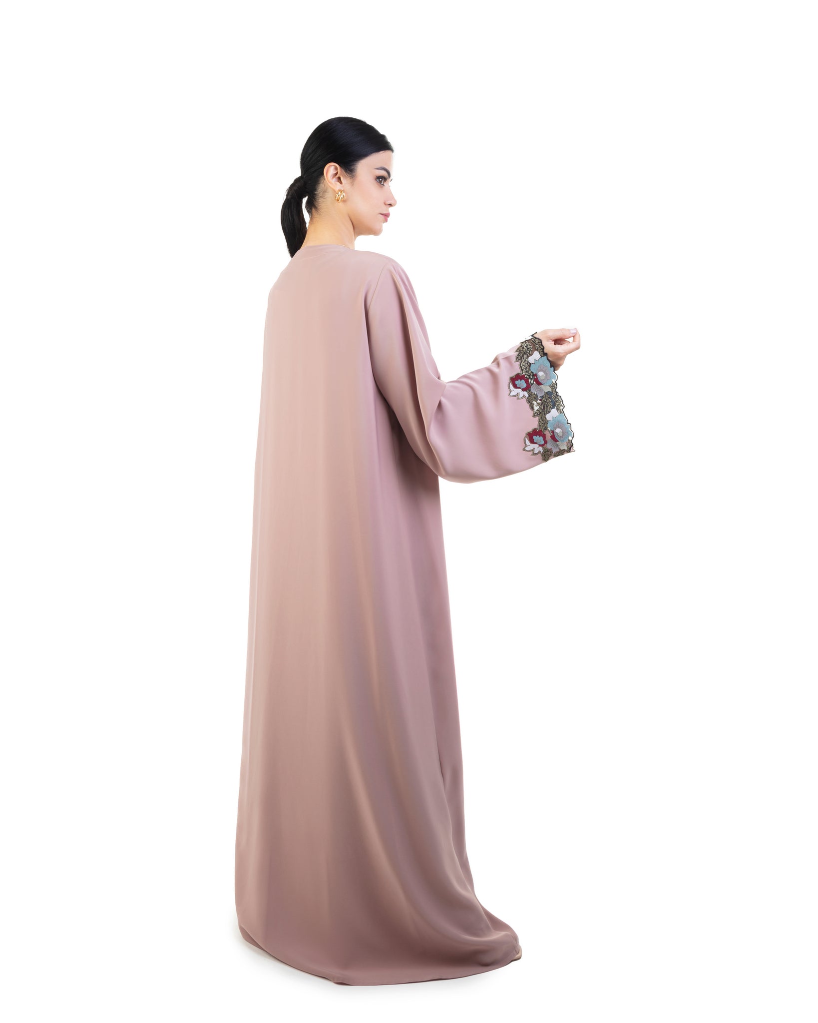 Hanayen Color Abaya With Embroidery Details