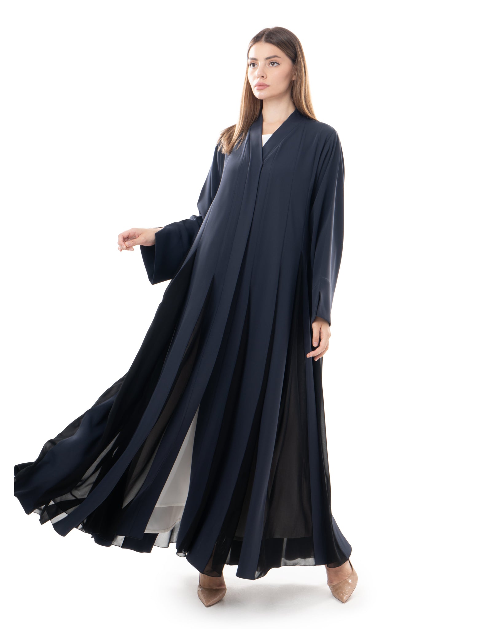 Hanayen Elegant Black Pleated Abaya