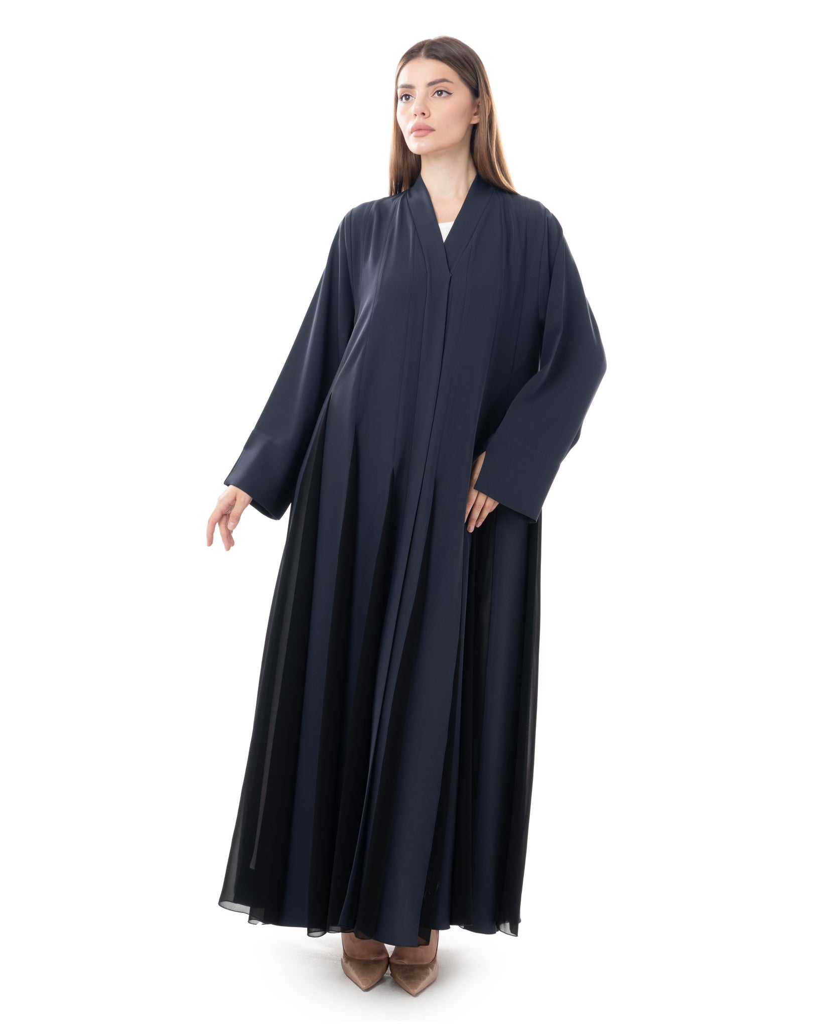 Hanayen Elegant Black Pleated Abaya