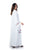 Hanayen Floral Design White Abaya Dress