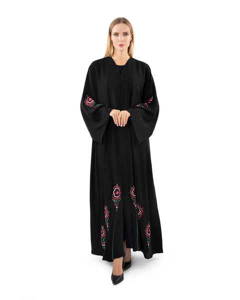 Hanayen Floral Embroidery Emirati Abaya