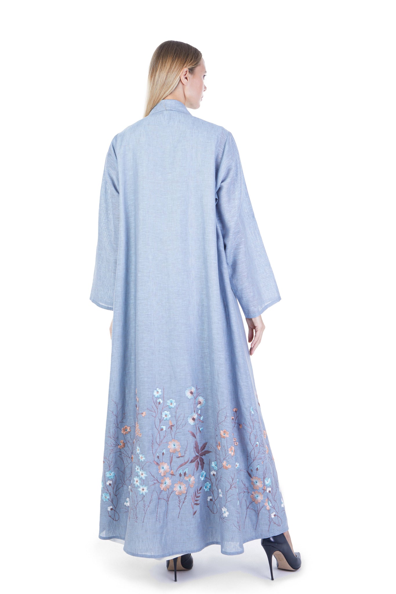 Hanayen Linen Embroidered Abaya