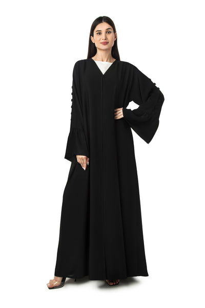 Hanayen Modern Cut Abaya With Buttons Design
