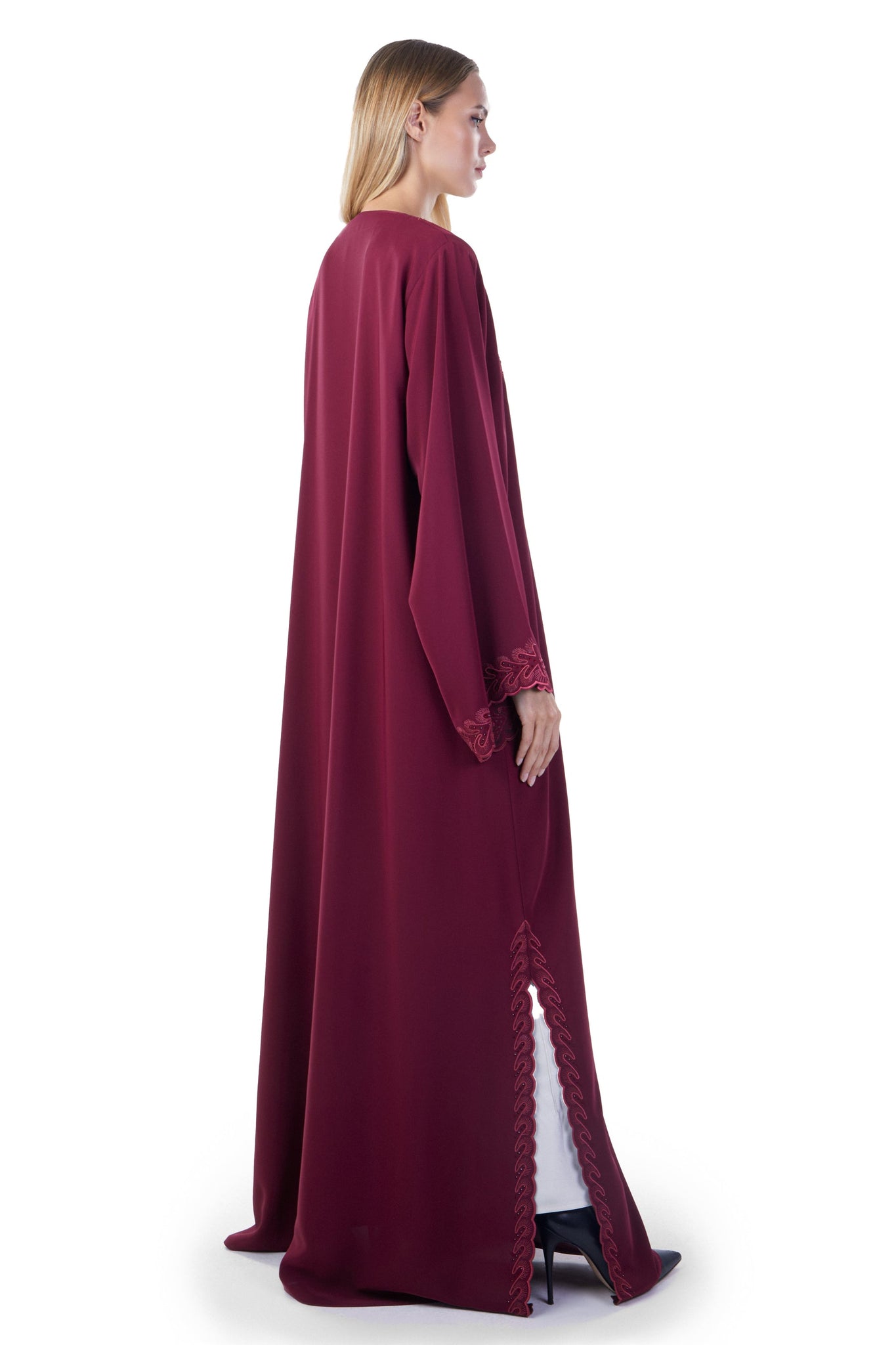 Hanayen Modern Trendy Maroon Abaya