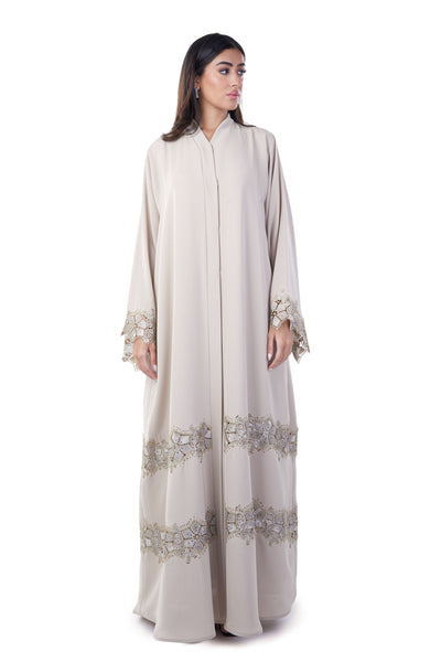 Hanayen Modest Abaya With Lace And Crystals Details