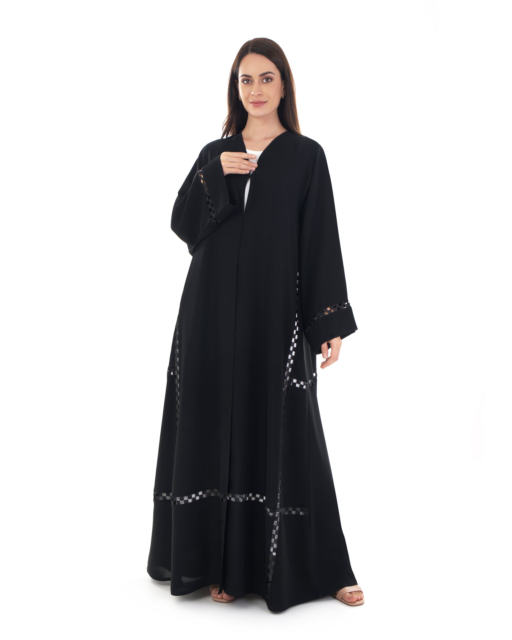 Hanayen Modest Black Abaya Cut Design