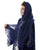 Hanayen Navy Blue Velvet Abaya With Lace Insert