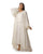 Hanayen Off-White Abaya With Lace Insert