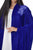 Hanayen Royal Blue Velvet Abaya With Lace Insert