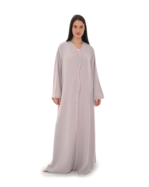 Hanayen Hanayen Abaya with Delicate Pink Edging best abaya online in dubai