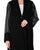 Hanayen Hanayen Black Velvet Abaya with Striped Design Sleeves