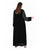 Hanayen Hanayen Black Velvet Abaya with Striped Design Sleeves