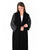 Hanayen Hanayen Black Velvet Abaya with Striped Design Sleeves