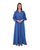Hanayen Hanayen Blue Abaya with Layered Cape Sleeves best abaya online in dubai