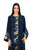 Hanayen Hanayen Navy Abaya with Embroidered Organza Panel best abaya online in dubai