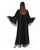 Hanayen Khaleeji Black Abaya with Lace Detailing