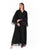 Hanayen Khaleeji Black Abaya with Lace Detailing