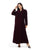 Hanayen Lapel Maroon Velvet Abaya